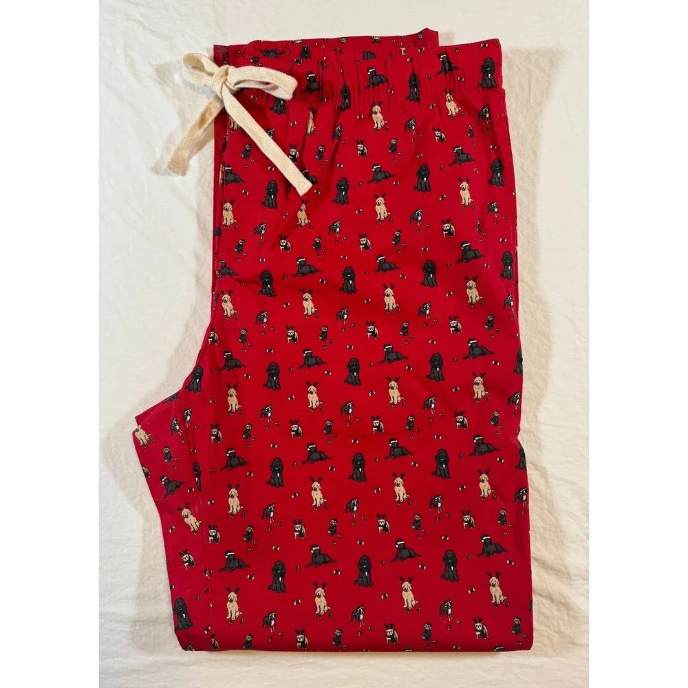 NWOT Vineyard Vines Men's Friends Dogs Printed Holiday Lounge Pants size L
